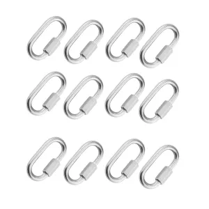 12 Piece Stainless Steel Carabiner Chain Connector Yd 71910