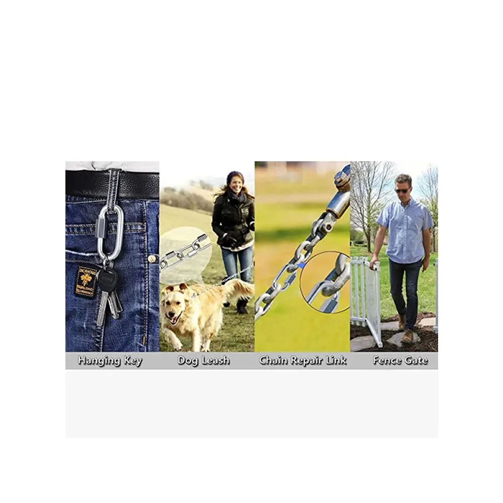 12 Piece Stainless Steel Carabiner Chain Connector Yd 71910