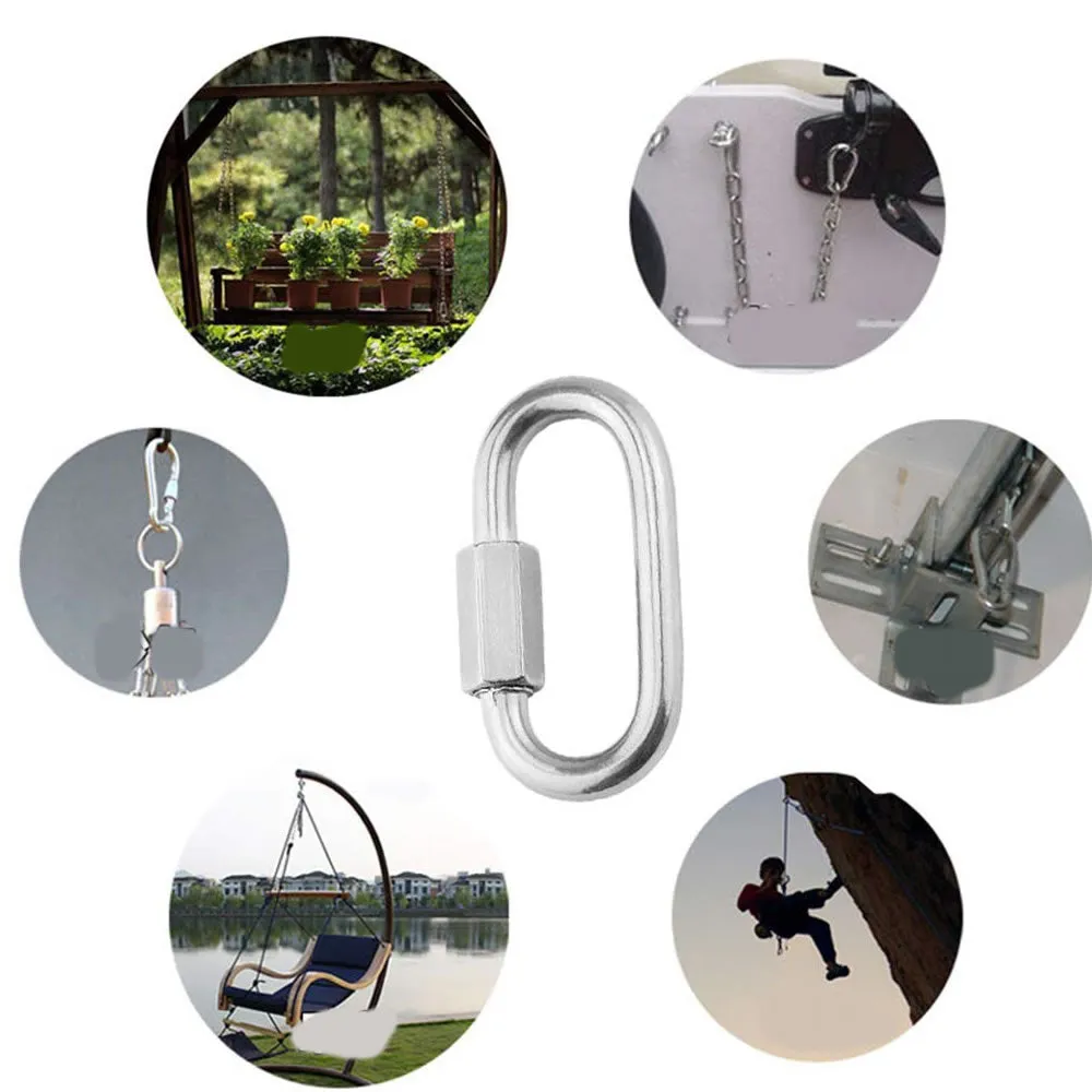 12 Piece Stainless Steel Carabiner Chain Connector Yd 71910