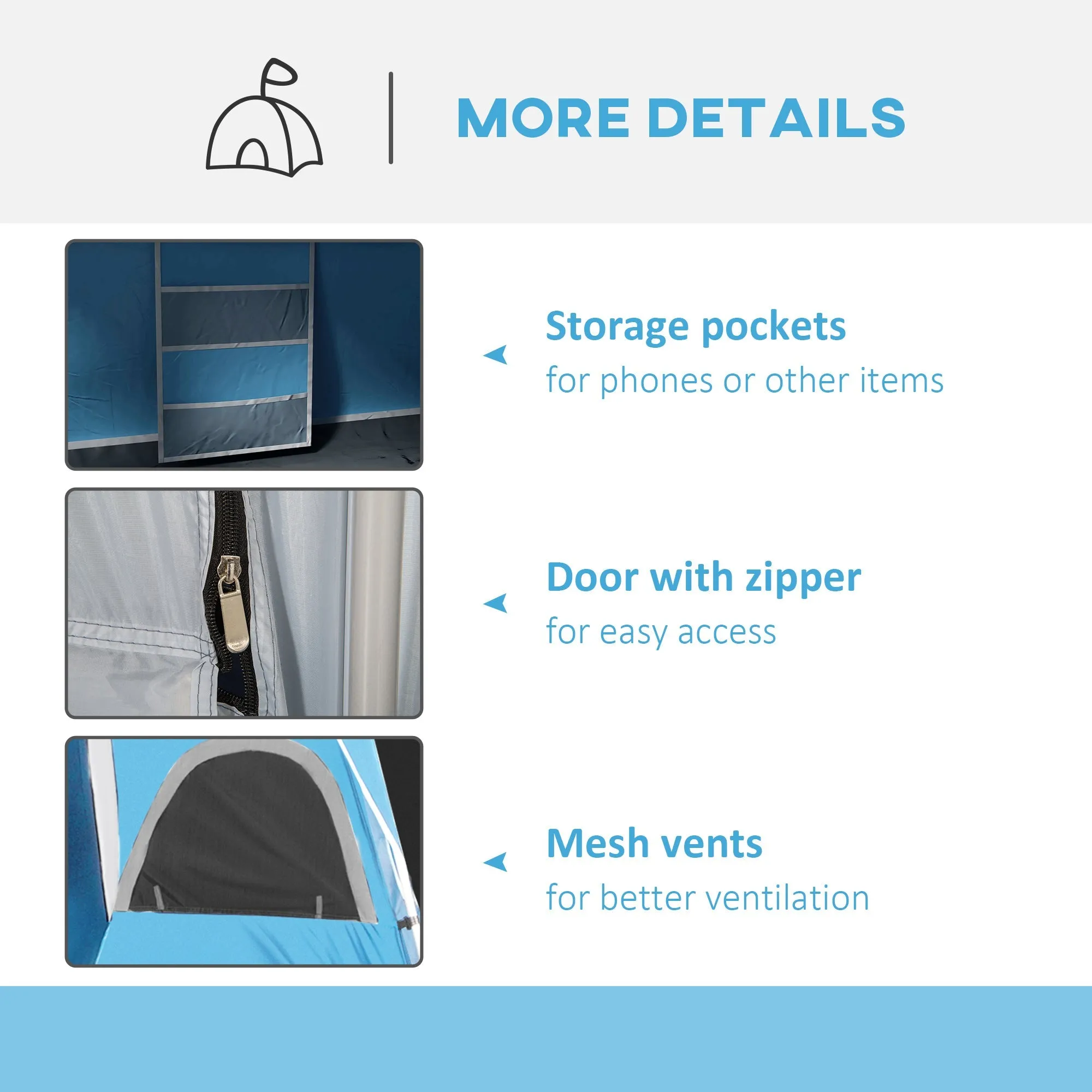 4-8 Person Camping Tent Family Tent with 2 Room Mesh Windows Easy Set Up for Backpacking Hiking Outdoor Blue