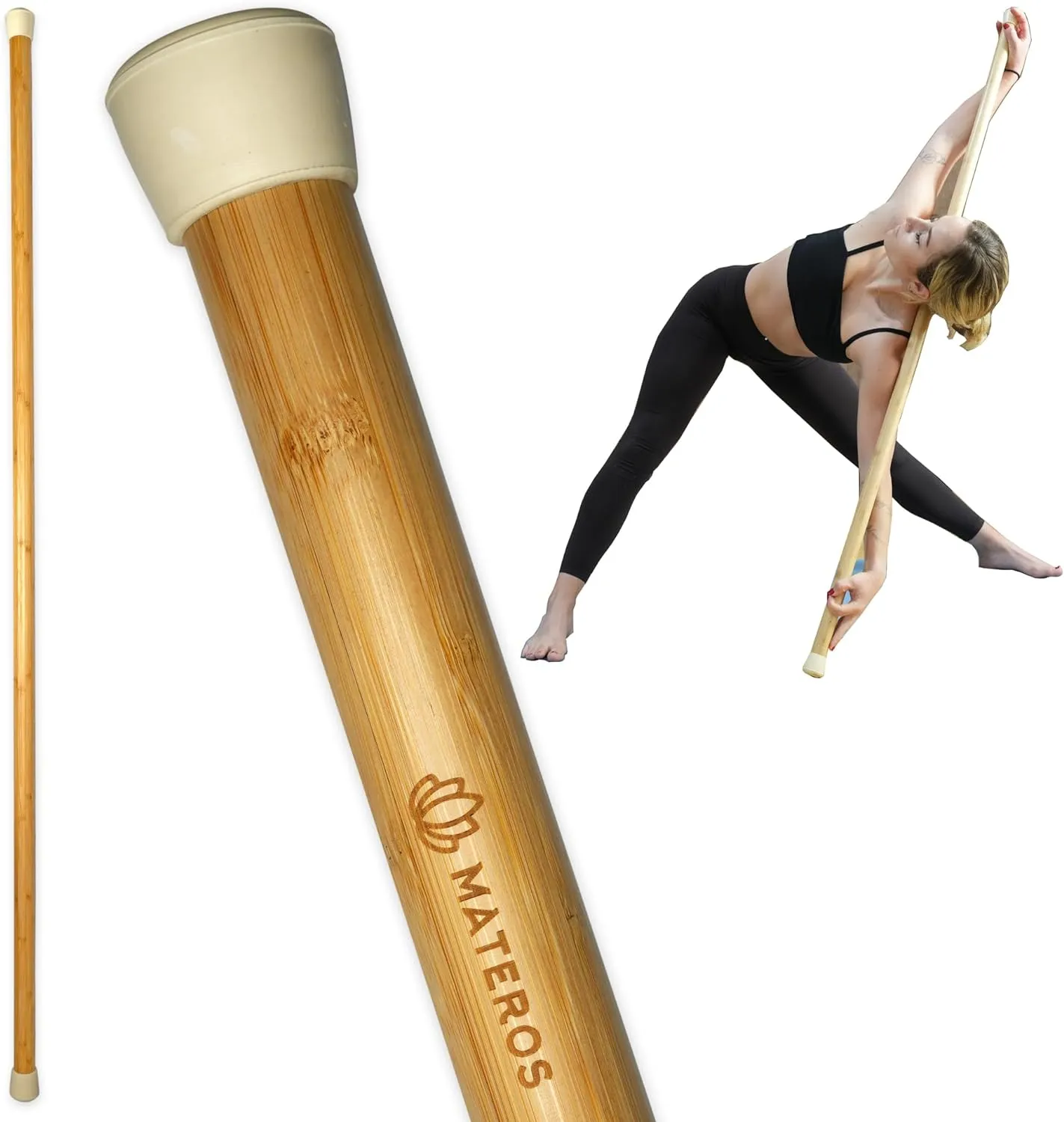 5ft Bamboo Mobility Stick- Premium Yoga Dowel