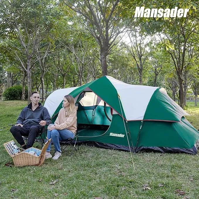 6 Person Family Camping Tent,Waterproof Windproof with Top Rainfly,Easy Set Up,Pop Up Tent for Outdoor Camping Hiking Travel
