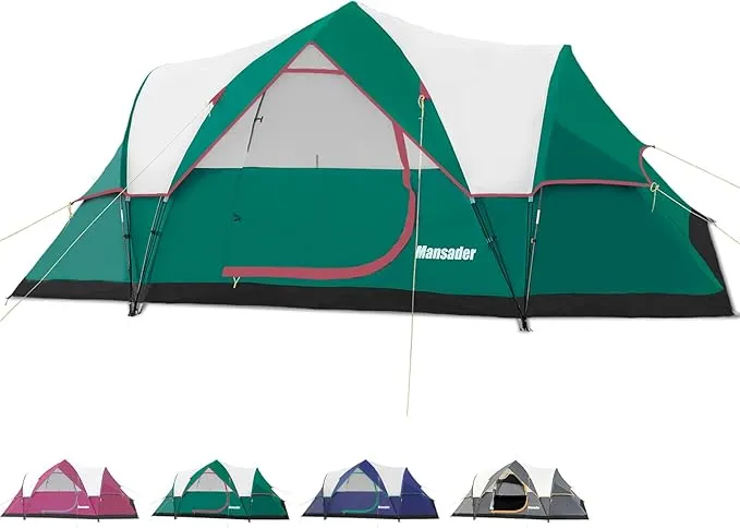 6 Person Family Camping Tent,Waterproof Windproof with Top Rainfly,Easy Set Up,Pop Up Tent for Outdoor Camping Hiking Travel
