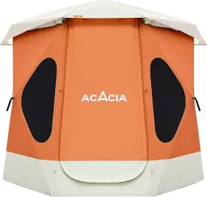 ACACIA Camping Tent, 2-3 Person Pop Up Camping Tent with 8 Windows and Footprint, Waterproof Windproof Easy Setup Hub Tent for Family Camping, Hiking and Glamping