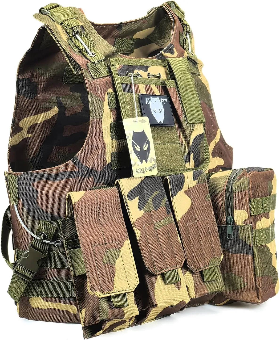 ATAIRSOFT Tactical Vest Airsoft MOLLE RRV Hunting Adjustable Plate Carrier with Pouches