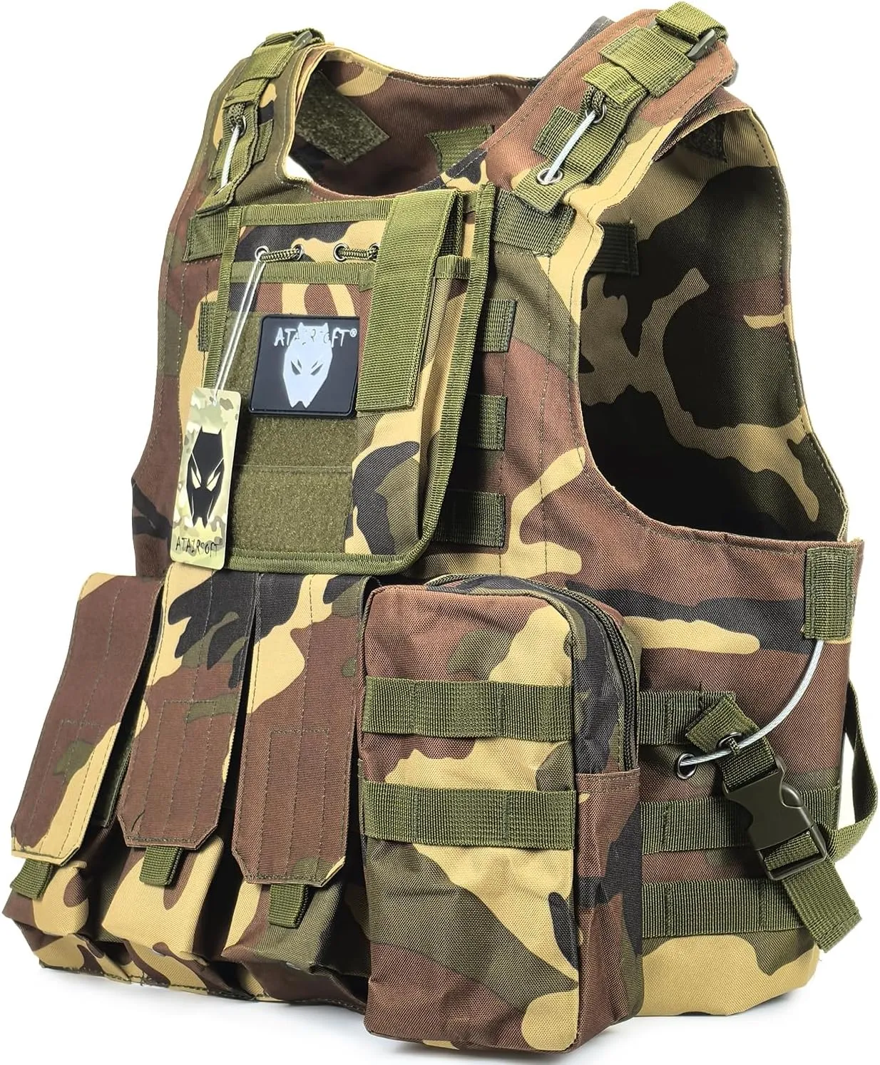 ATAIRSOFT Tactical Vest Airsoft MOLLE RRV Hunting Adjustable Plate Carrier with Pouches