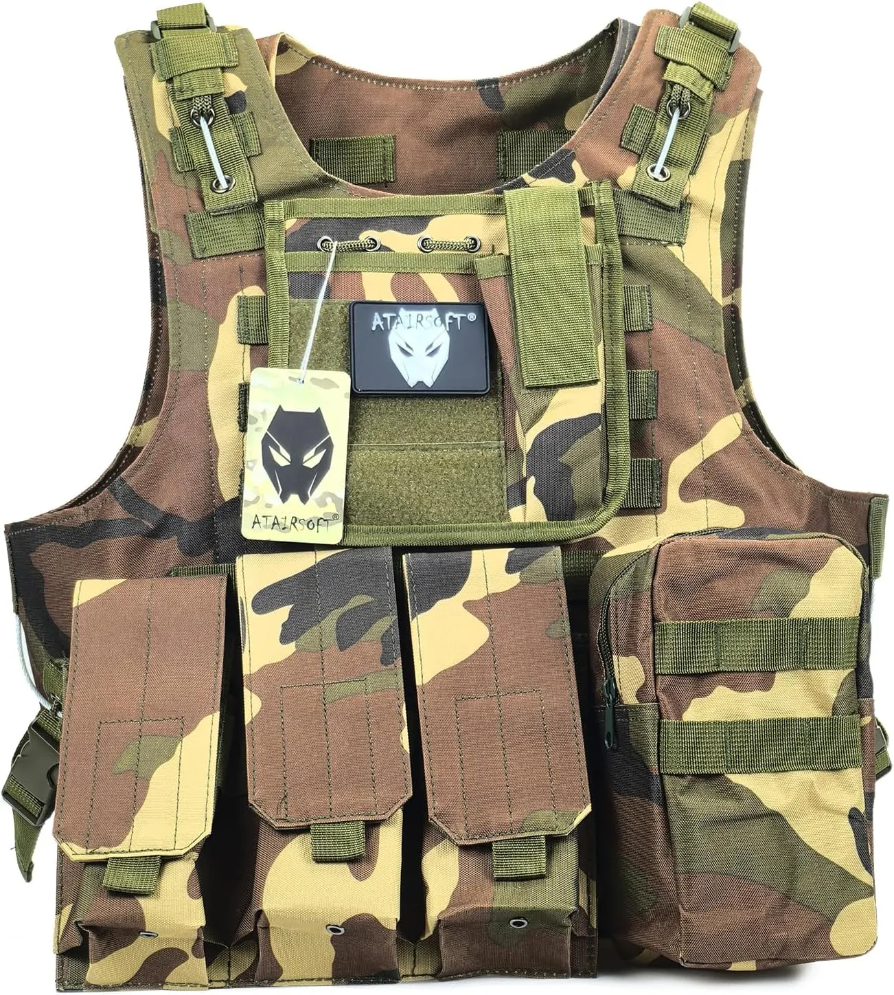 ATAIRSOFT Tactical Vest Airsoft MOLLE RRV Hunting Adjustable Plate Carrier with Pouches