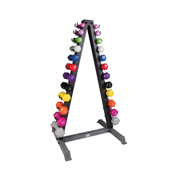 Body Solid GDR24-NPACK 12 Pair Neoprene Dumbbells With Rack