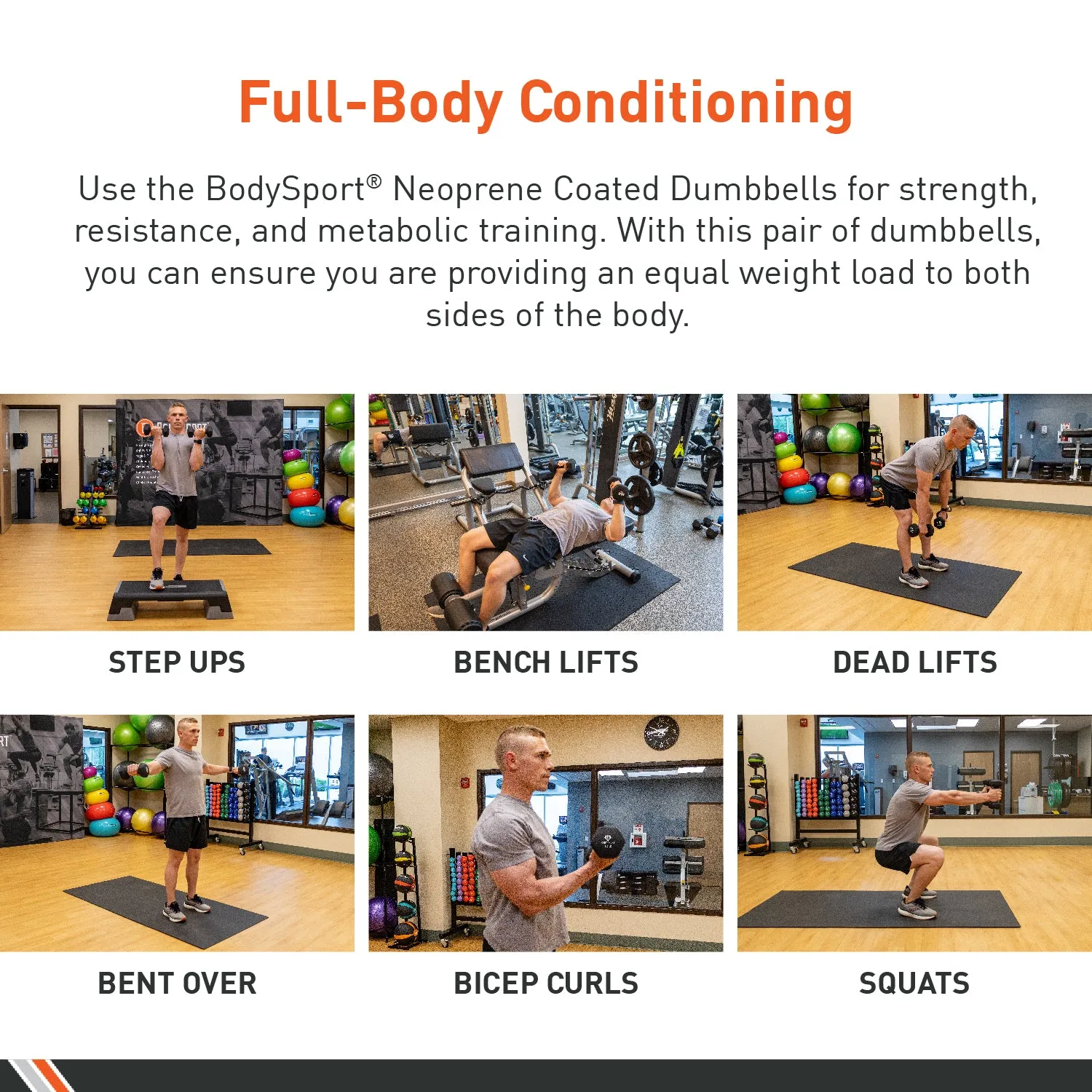 BodySport&reg; Neoprene Black Dumbbells