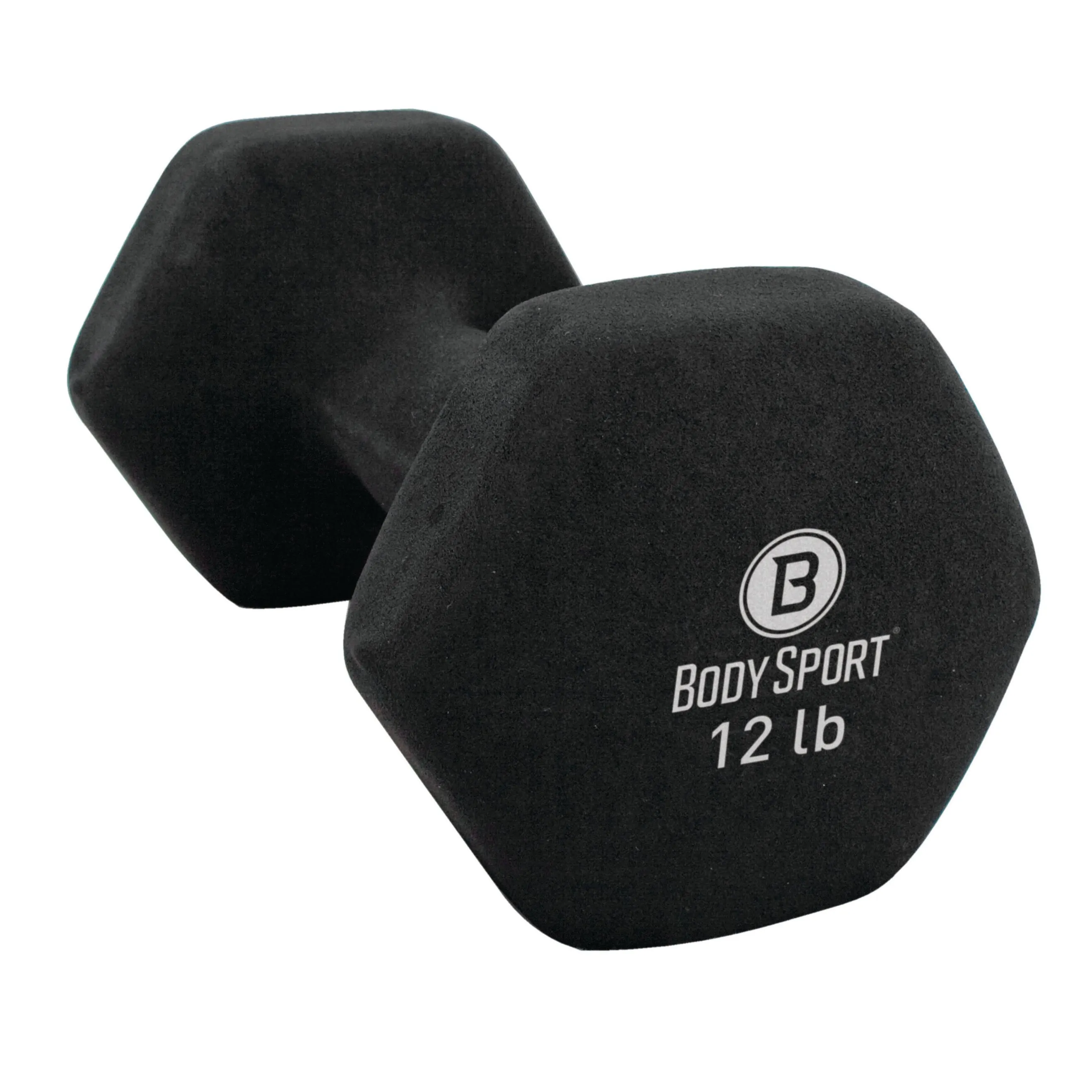 BodySport&reg; Neoprene Black Dumbbells