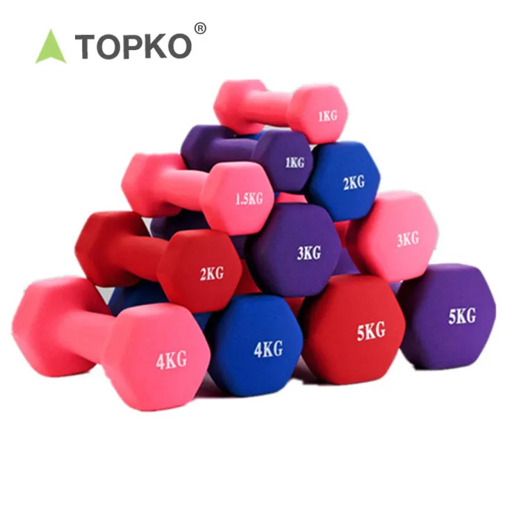 Colored Neoprene Coated Dumbbell Set with Stand
