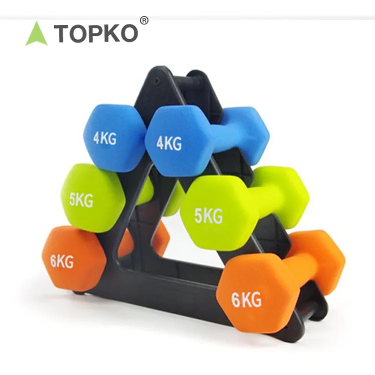 Colored Neoprene Coated Dumbbell Set with Stand