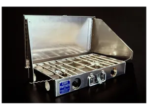 Cook Partner 22" 2-Burner Camp Stove w/ Windscreen