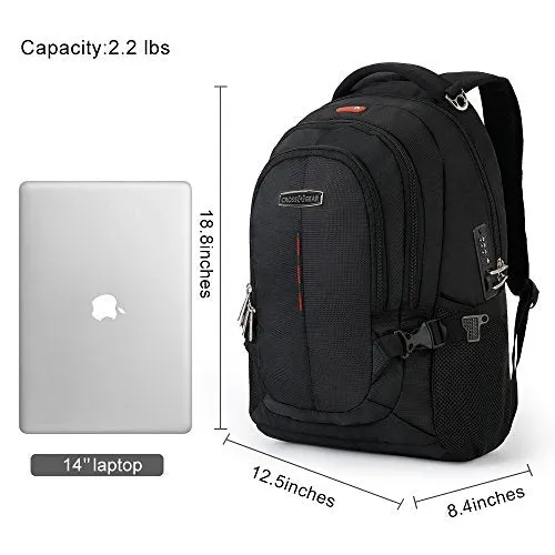 Crossgear Laptop Backpack With Combination Lock- Fits Most 15.6 Inch Laptops And Tablets Cr-9001Bk