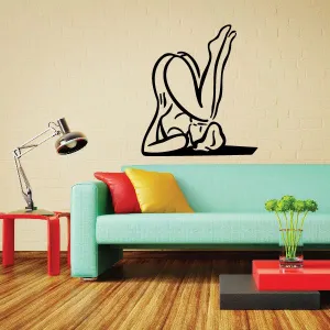 Female Stretching Yoga Fitness Wall Decal - Vinyl Decal - Car Decal - MC049