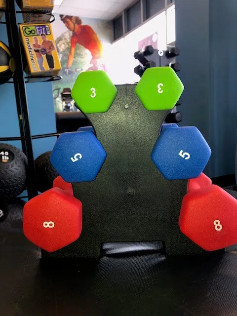 Life Sport 32 Pound Neoprene Dumbbell Set with Stand
