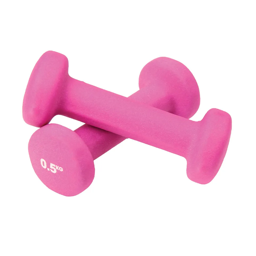 Neoprene Coated Dumbells, Flat Bottoms, Pair, 0.5kg to 5kg