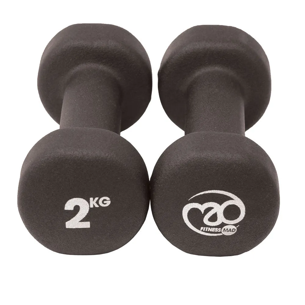Neoprene Dumbbells Pair - Black - Available in 0.5, 1, 1.5, 2, 3, 4 and 5kg
