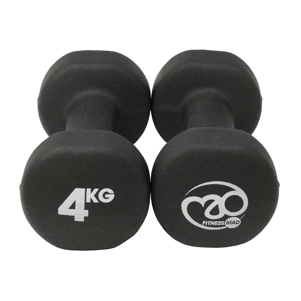 Neoprene Dumbbells Pair - Black - Available in 0.5, 1, 1.5, 2, 3, 4 and 5kg