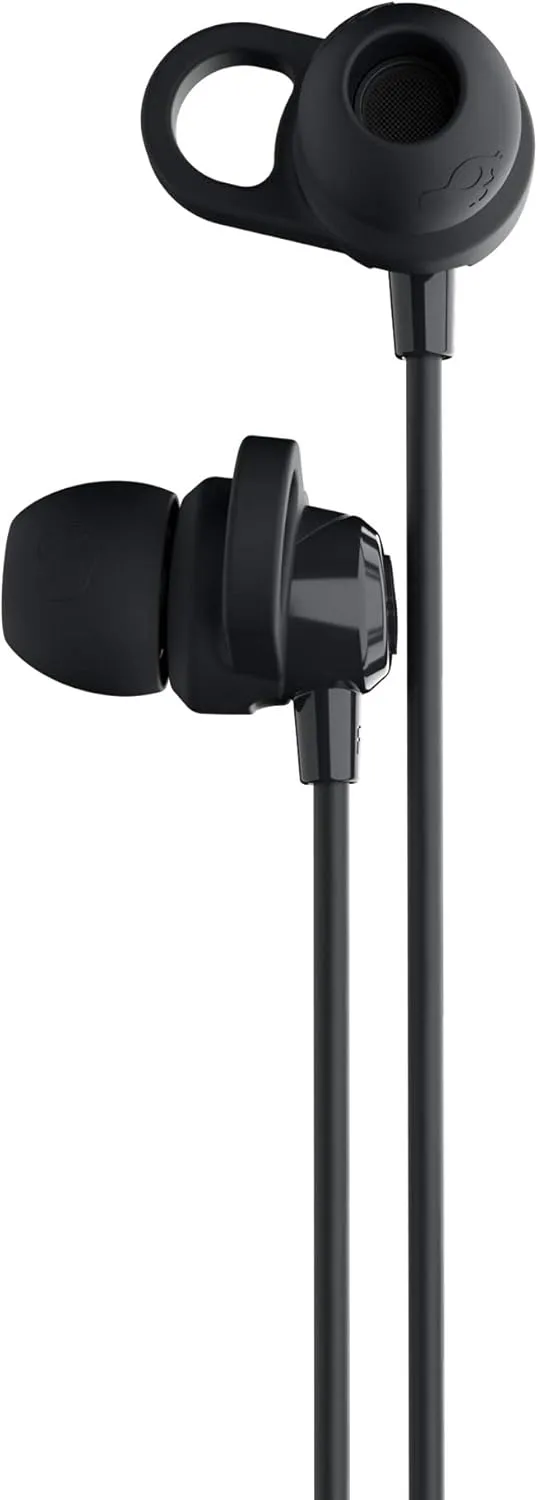 Skullcandy Jib  Wireless Earbuds, Bluetooth Headphones, Up to 6 Hours Battery, Noise Isolating Fit, Sweat Resistant, Microphone for iPhone Android, Ear Gel Sizes Included for Custom Fit - Black