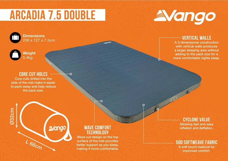 Vango Arcadia 7.5 Double Self Inflating Mattress