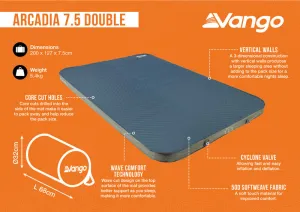 Vango Arcadia 7.5 Double Self Inflating Mattress