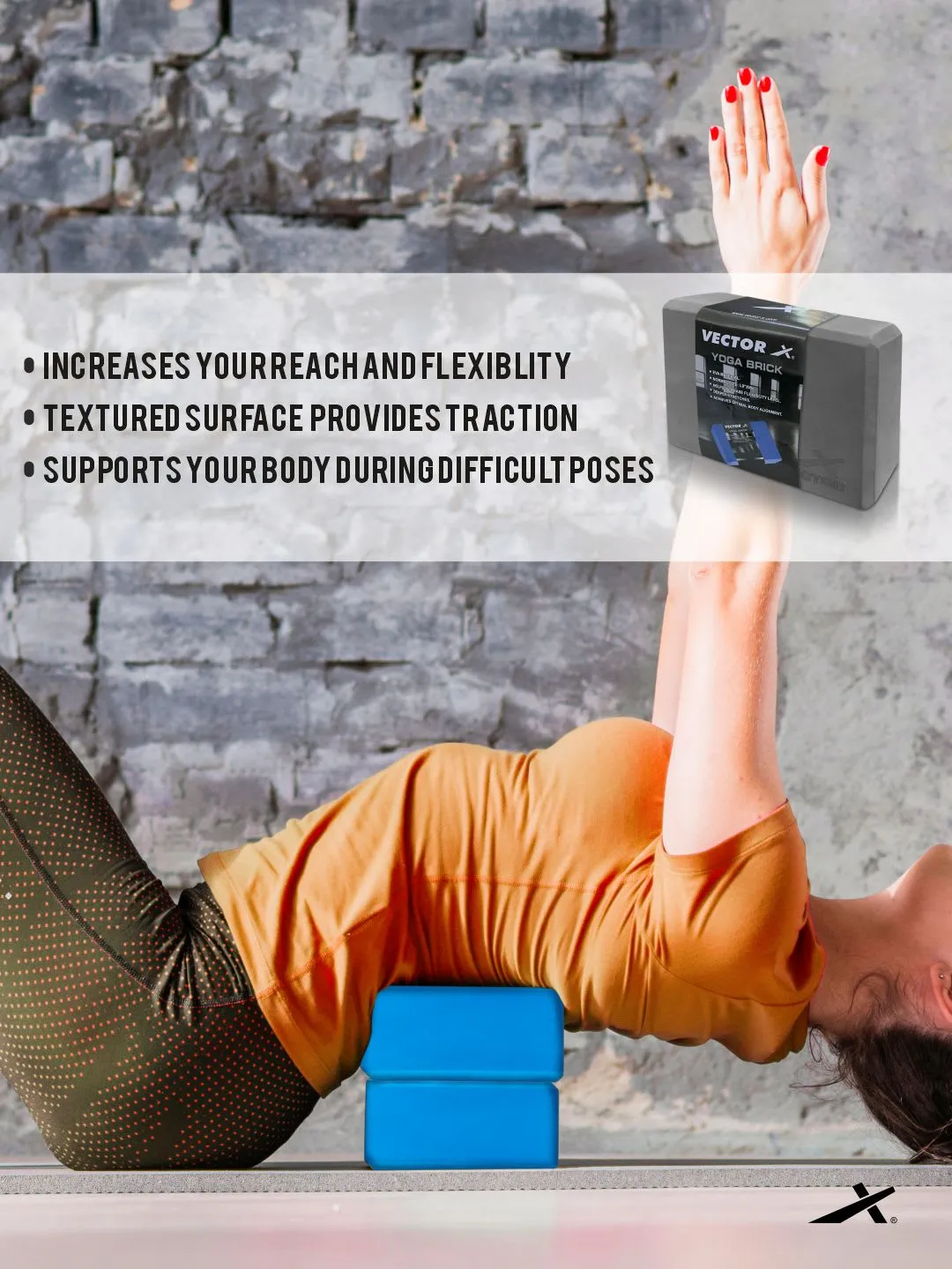 VECTOR X Yoga Block/Yoga Brick of High Density Premium EVA Foam Eco Non Toxic Pack of 2 Yoga Blocks (Blue Pack of 2)