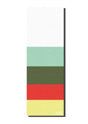 Yoga Mat | 6mm Thick | Multi Color Striped | Non-Slip | Eco Friendly | Yune Yoga | Trestles